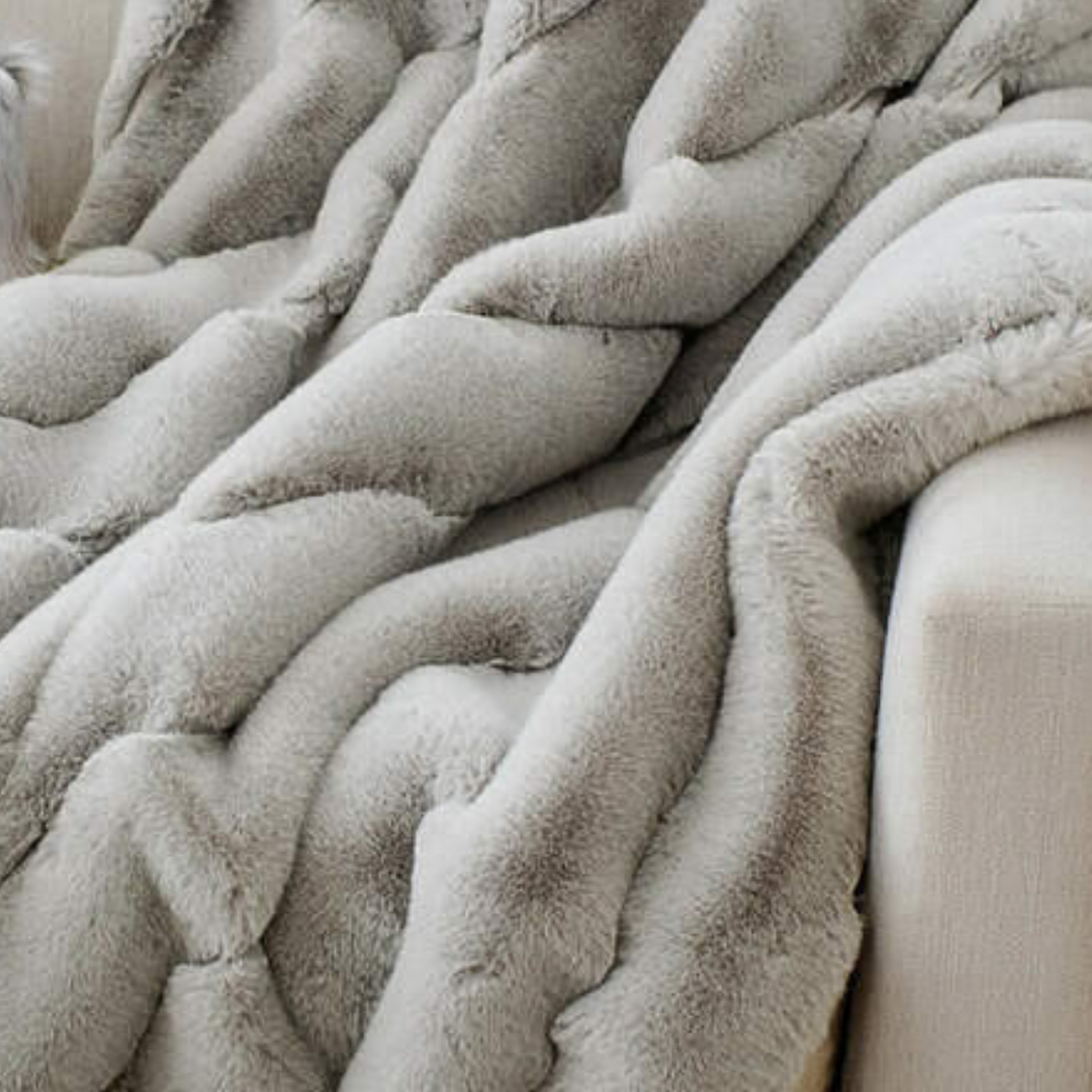 Dove Posh Fur Throw