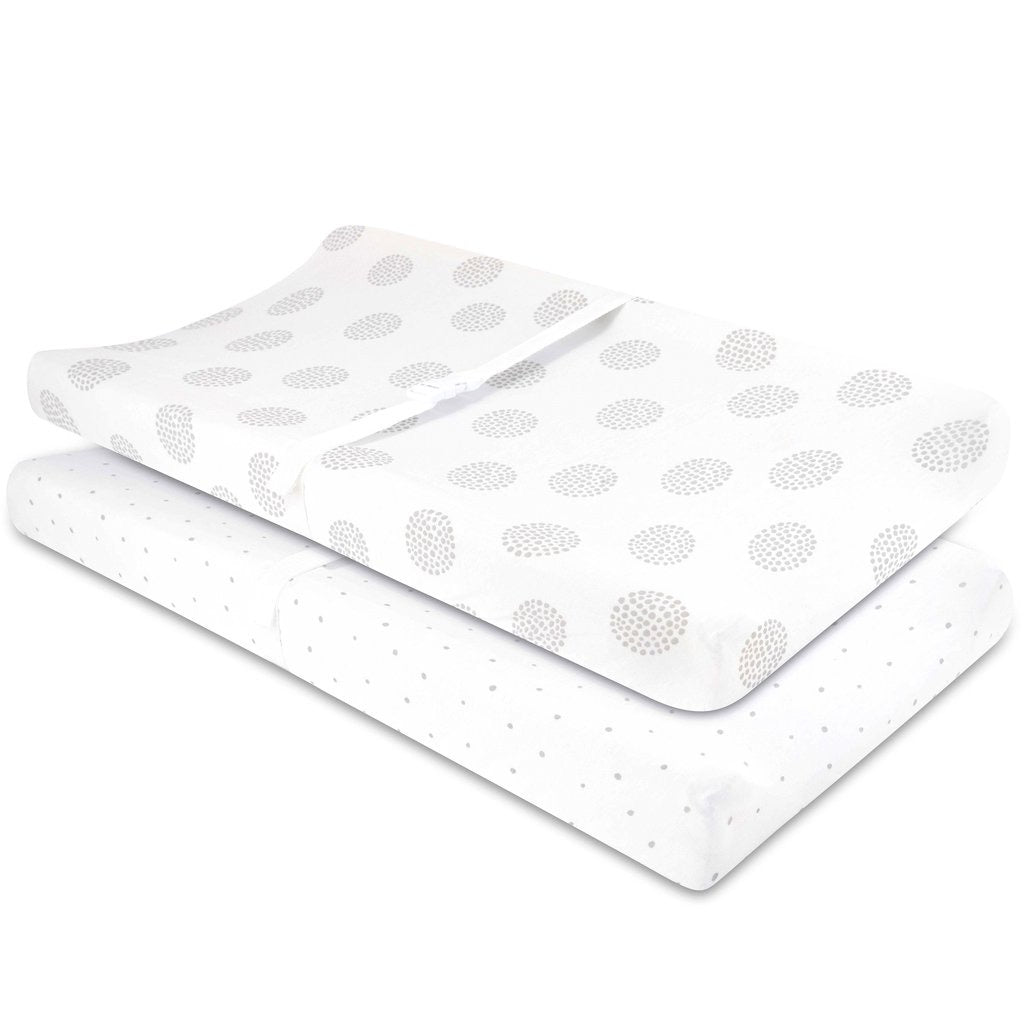 Gray Dottie Changing Pad Cover Set