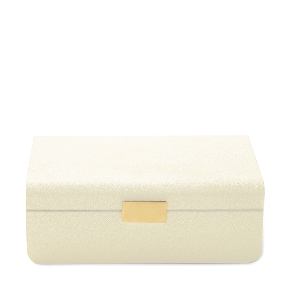 Aerin Shagreen Cream Jewelry Box