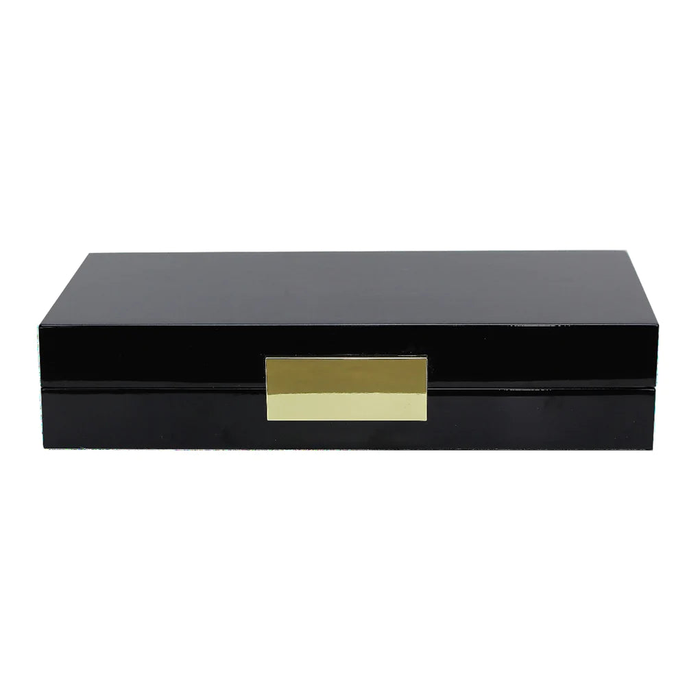 Black Lacquer Jewelry Box With Gold Clasp