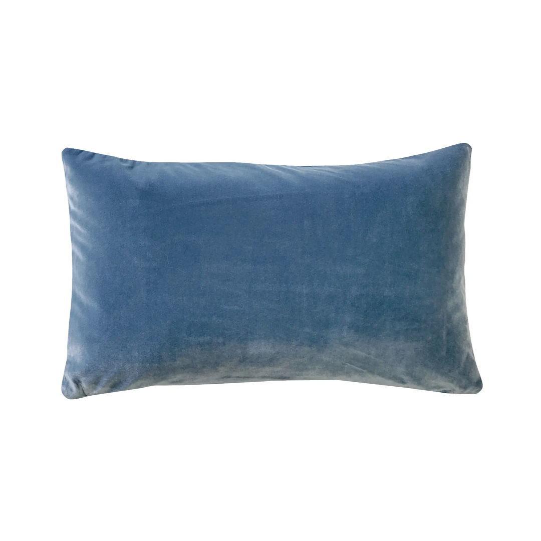 Cast Light Blue Velvet Accent Pillow