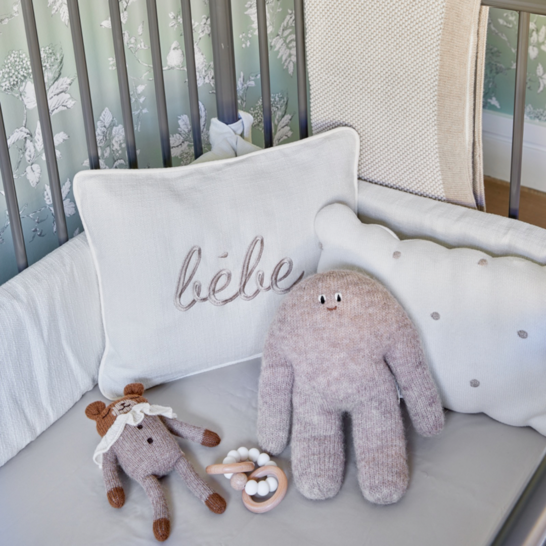 Ivory crib shop bumper