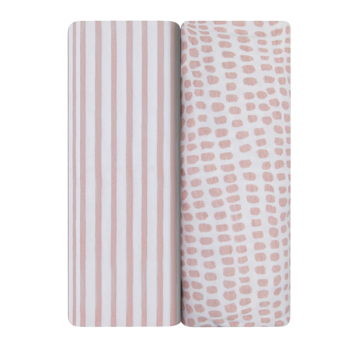 Mauve Stripe Waterproof Crib Sheet Set