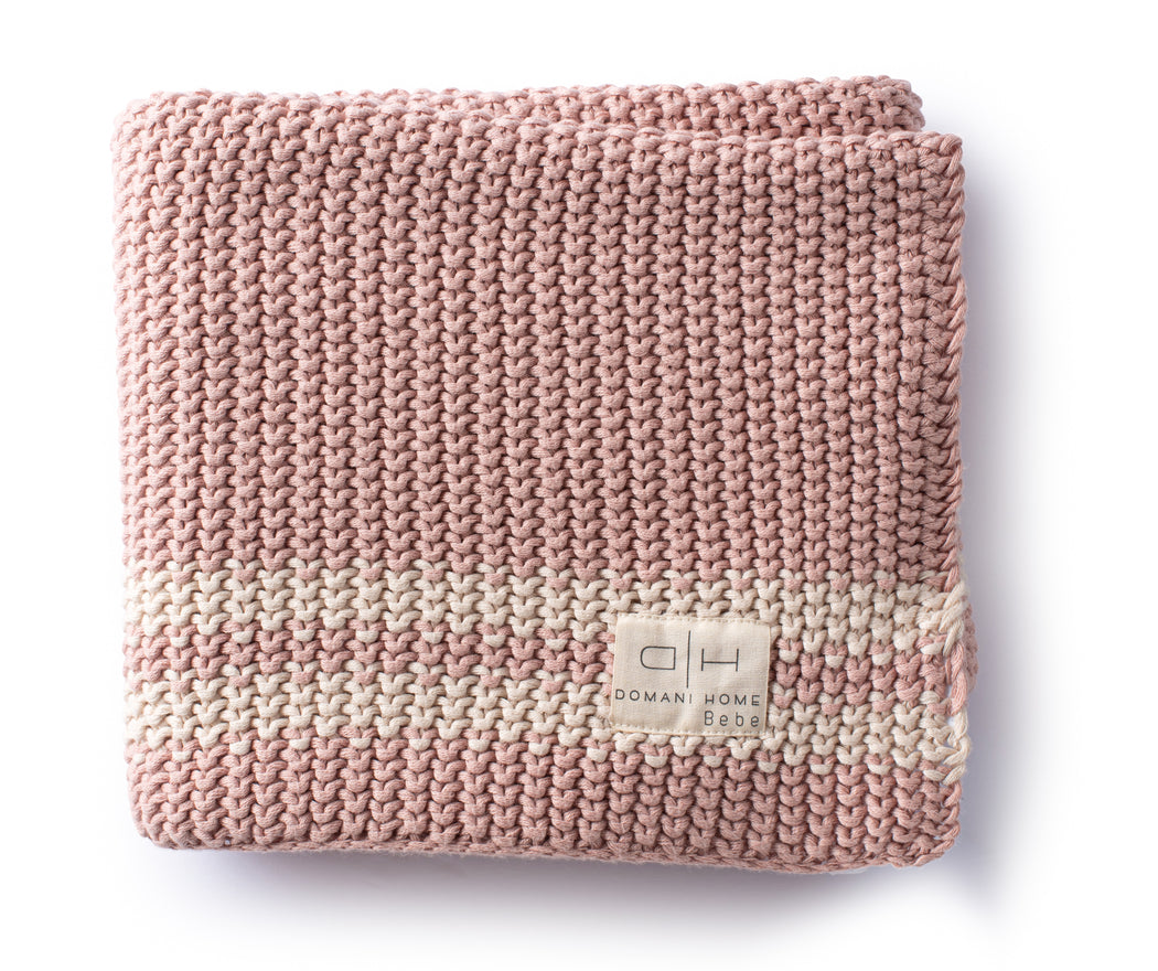 DH Marici Pink Shell Striped Baby Blanket