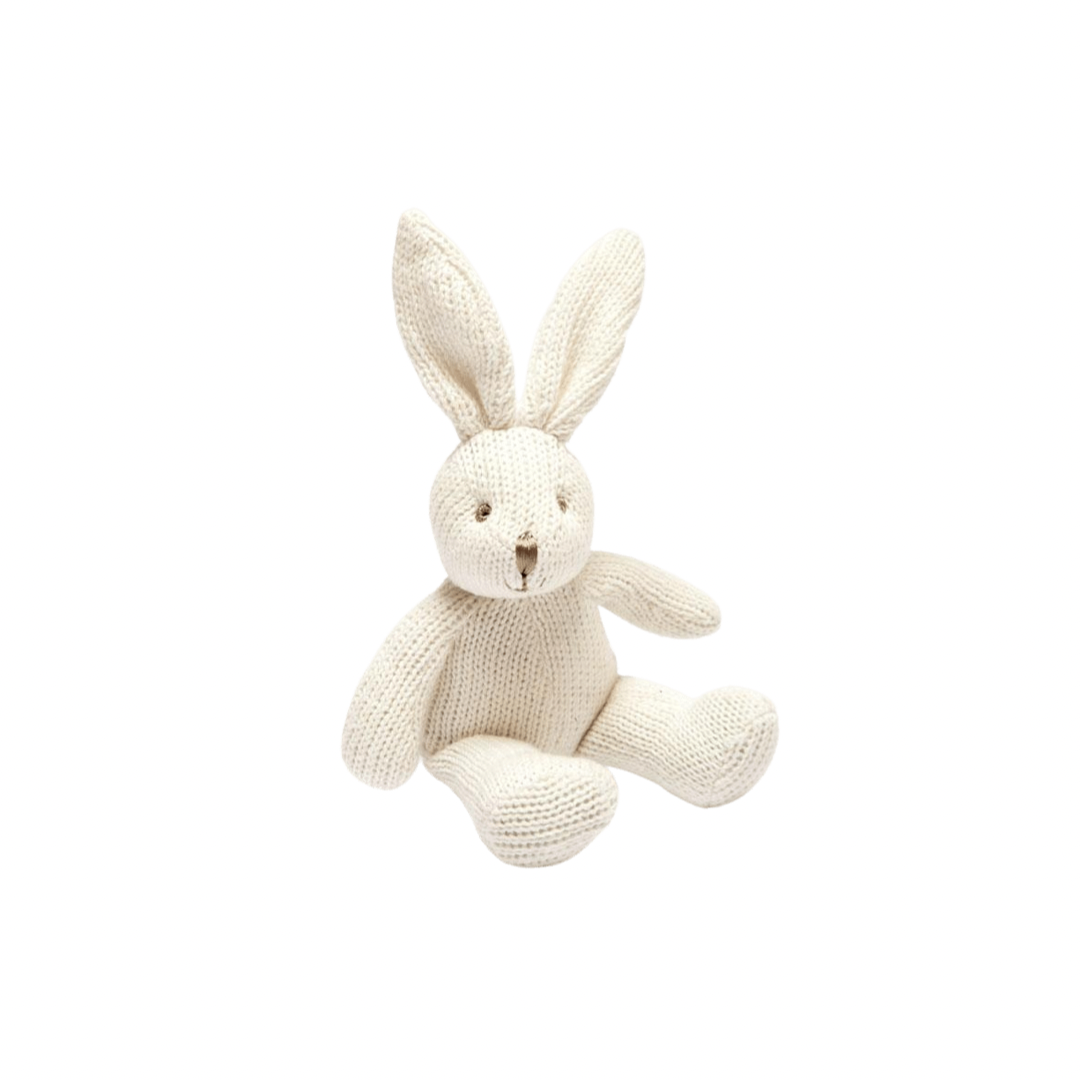 Knitted White Bunny Rattle