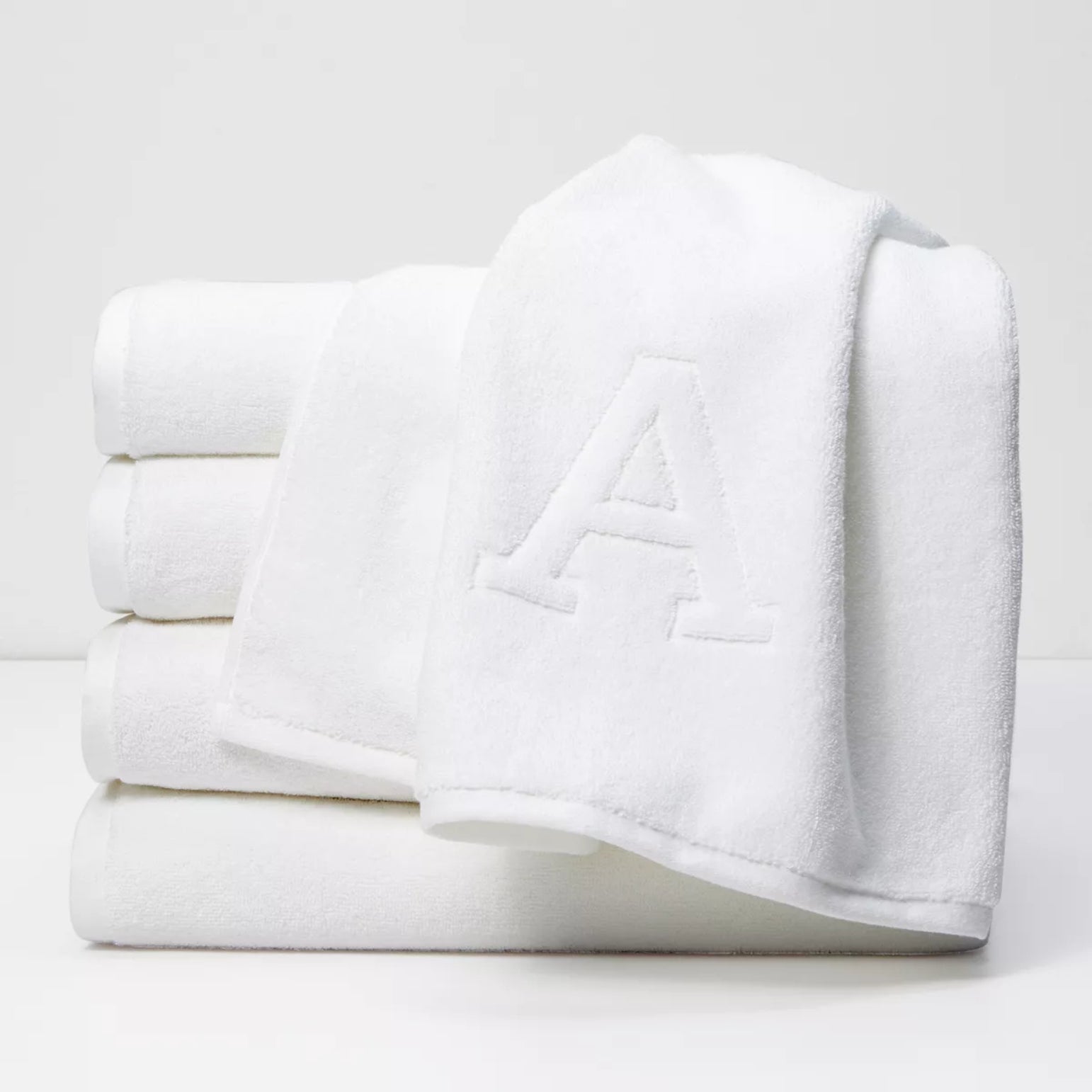 Monogram fingertip online towels